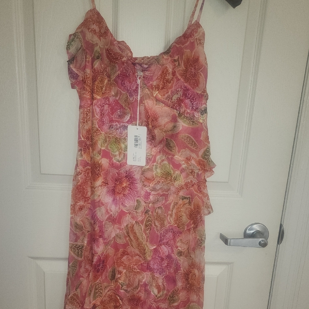 Johnny Was Vibrant Pink and Orange Dress